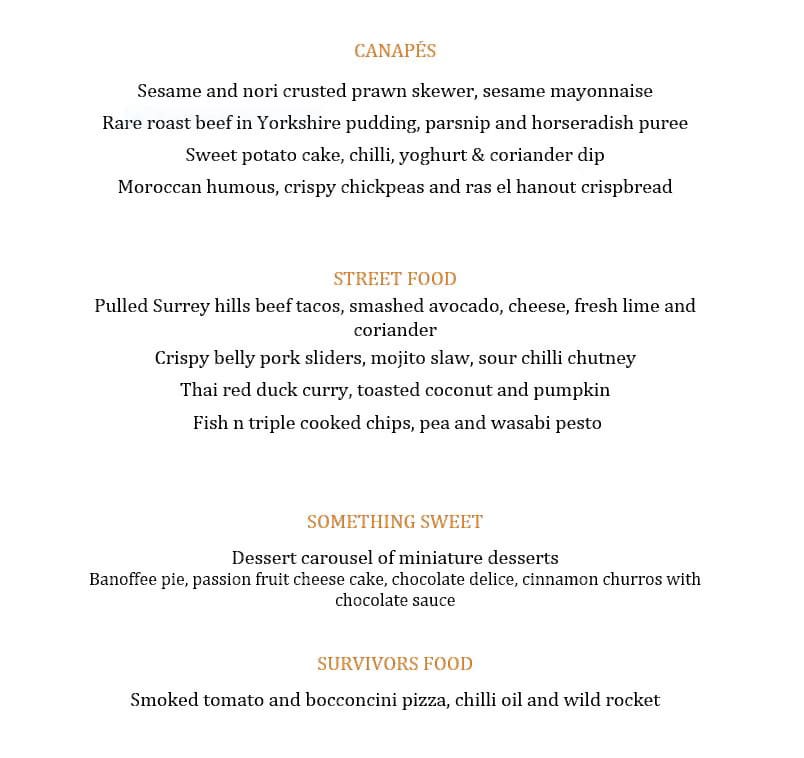 Ollies 21st menu image 1 | Vanilla Bean Catering