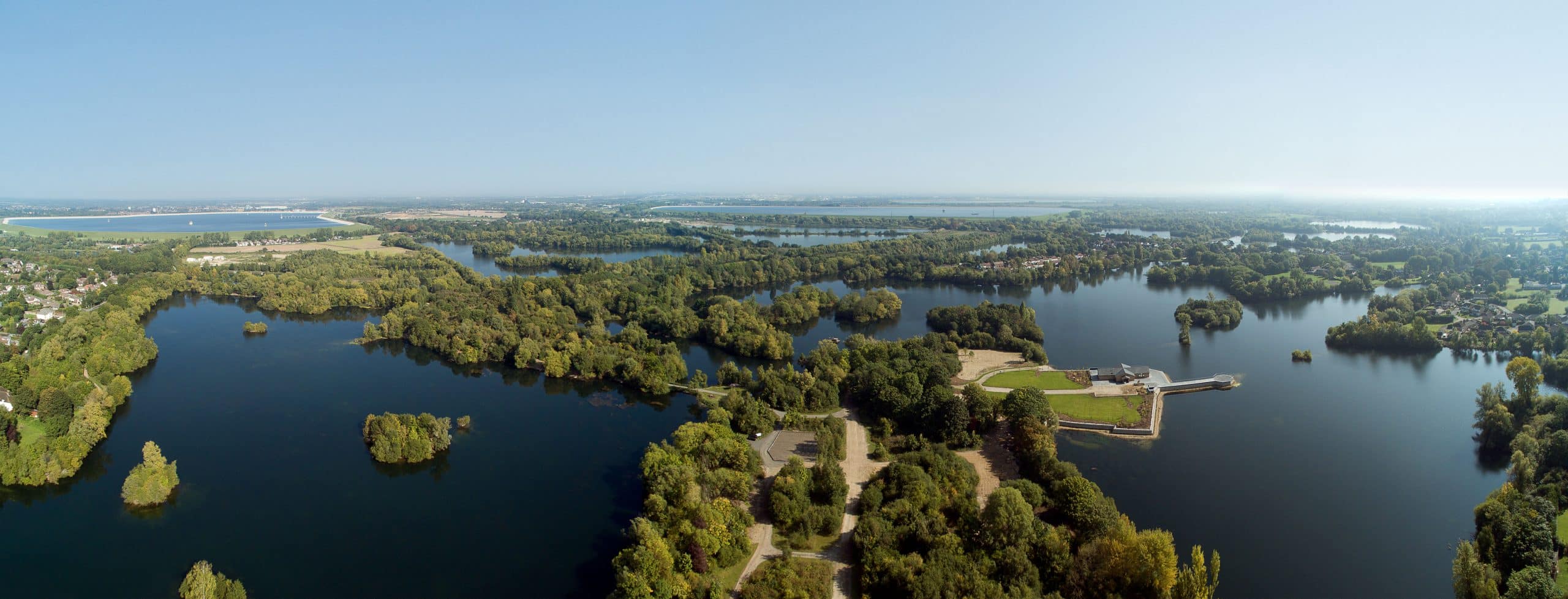Panoramic view of the 120 acre Amber Lakes luxury event venue