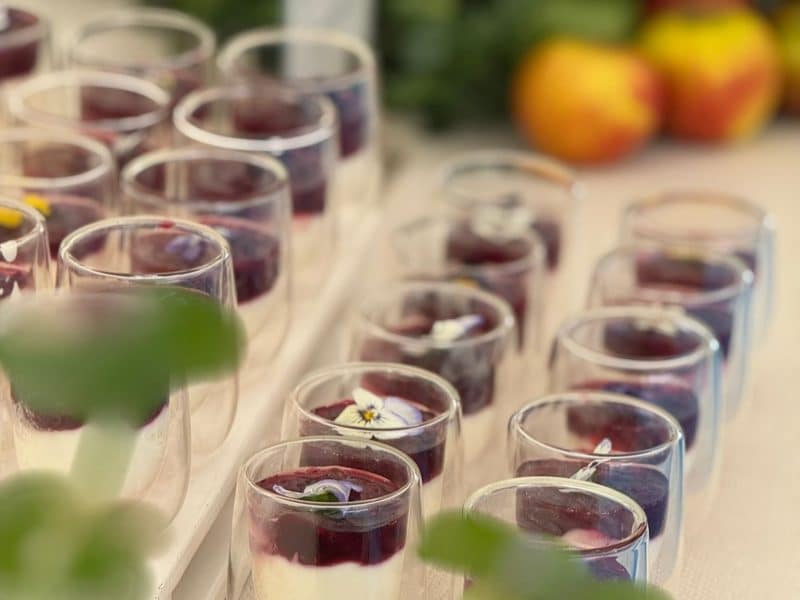 Wonky fruit compote and dairy farm yoghurt prepared for a Kent brand launch breakfast event